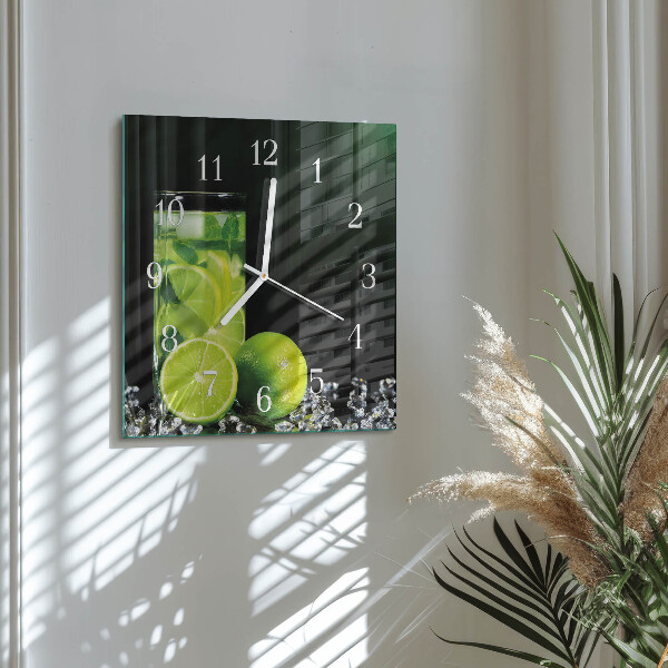 Square wall clock Calcium carbonate