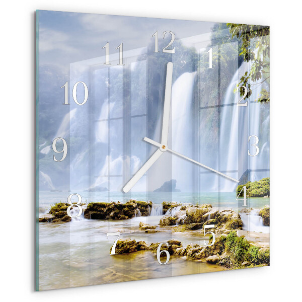 Square wall clock Waterfall
