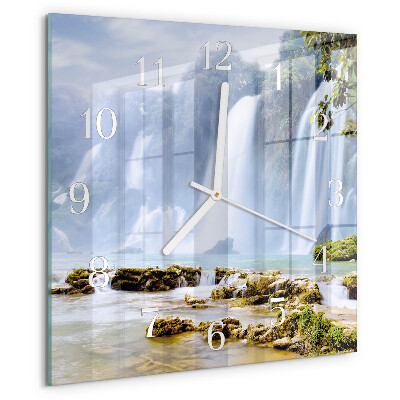 Square wall clock Waterfall