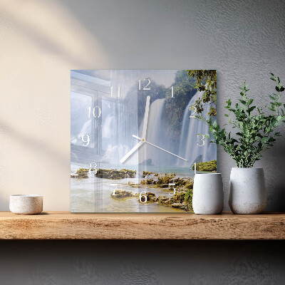 Square wall clock Waterfall