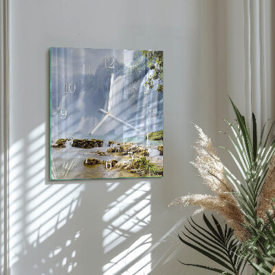 Square wall clock Waterfall