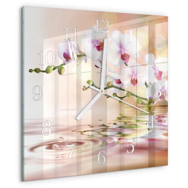 Square wall clock Orchid