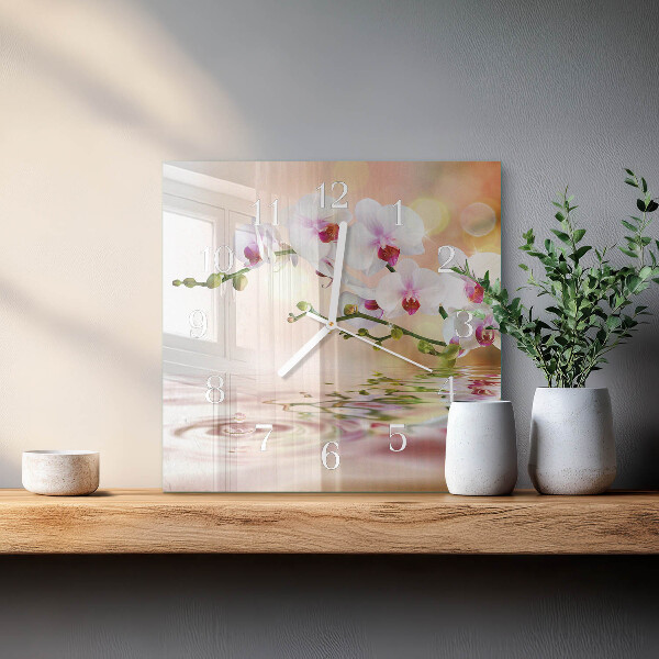 Square wall clock Orchid