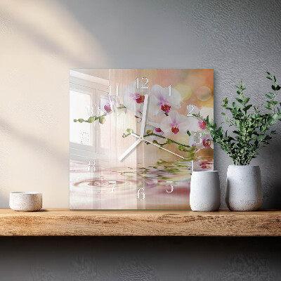 Square wall clock Orchid
