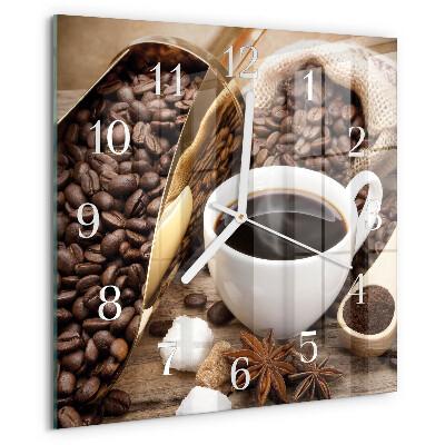 Square wall clock Coffee