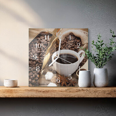 Square wall clock Coffee