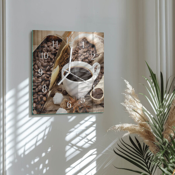Square wall clock Coffee