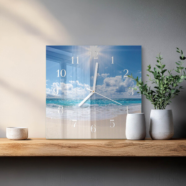 Square wall clock Sea