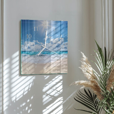 Square wall clock Sea