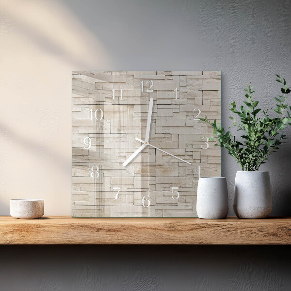 Square wall clock Stone Wall