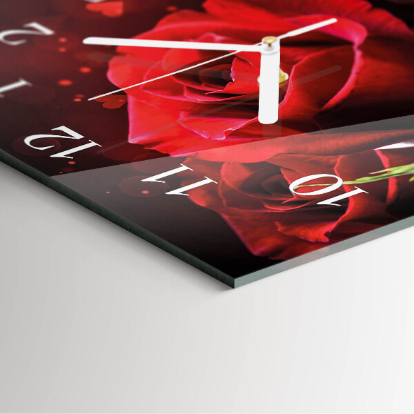 Square wall clock Roses