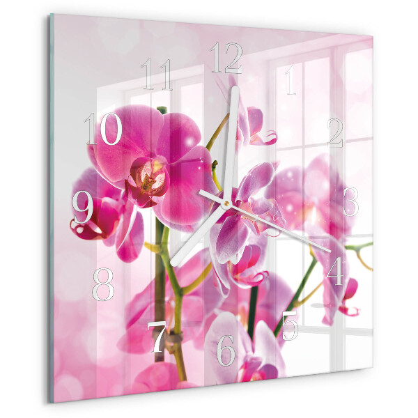 Square wall clock Orchid