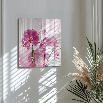 Square wall clock Orchid