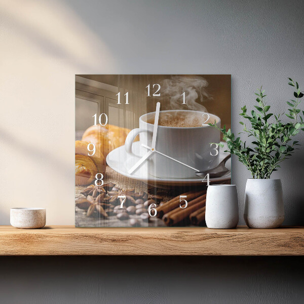 Square wall clock Cinnamon Anise