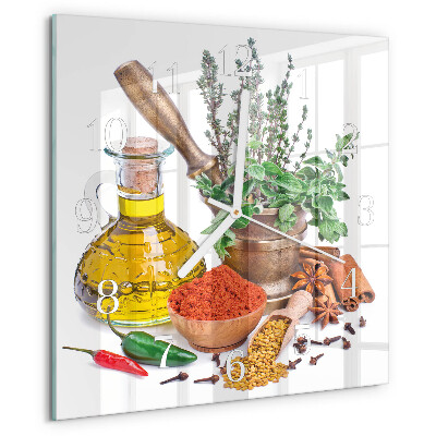 Square wall clock Spices