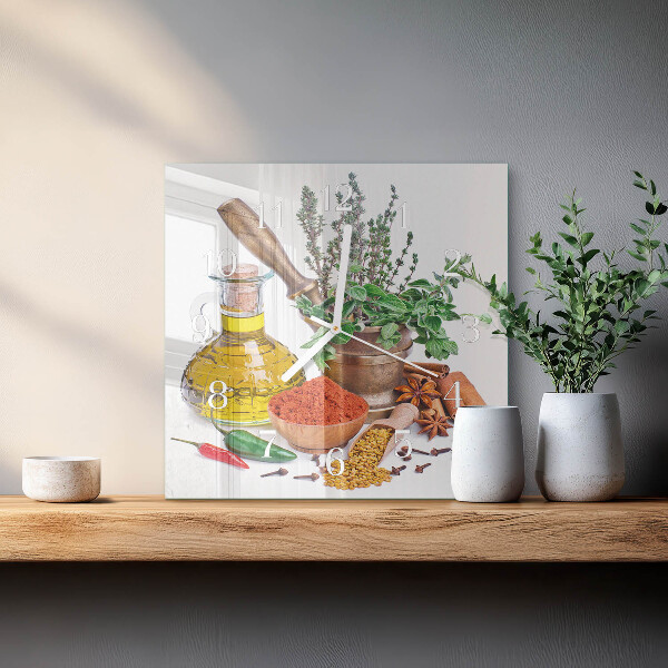 Square wall clock Spices