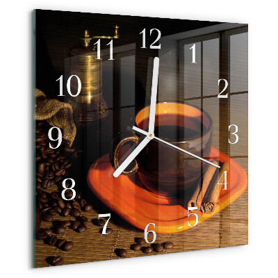 Square wall clock Coffee