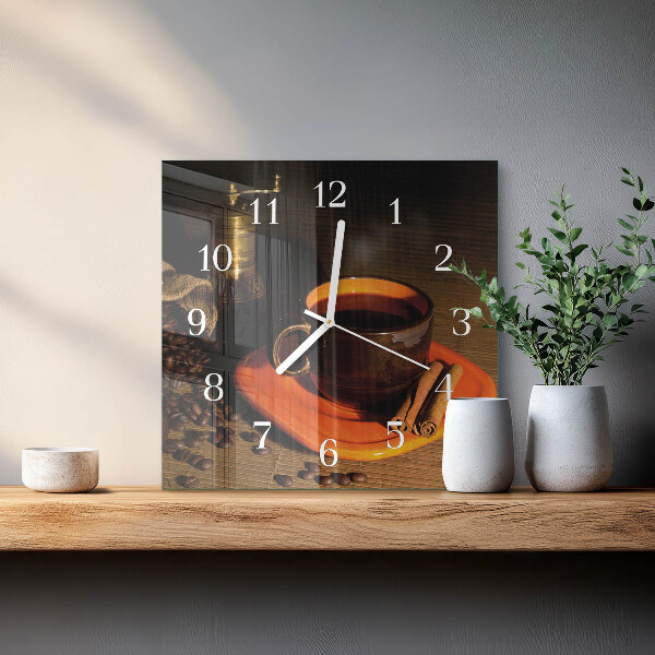 Square wall clock Coffee