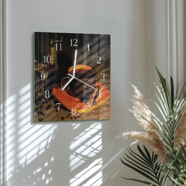 Square wall clock Coffee