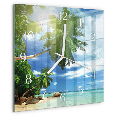 Square wall clock Palm Island