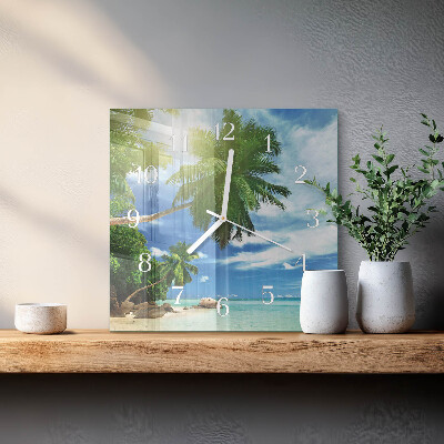 Square wall clock Palm Island