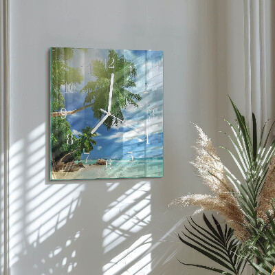 Square wall clock Palm Island
