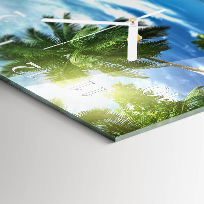 Square wall clock Palm Island