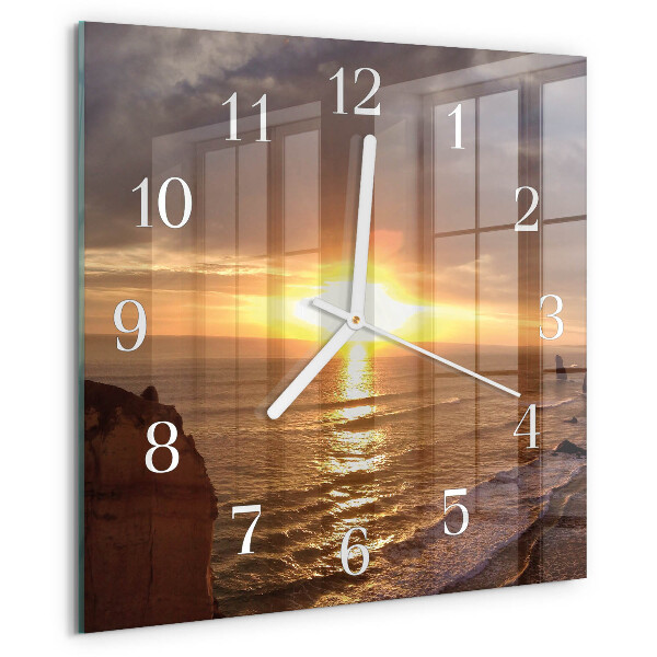 Square wall clock Sunset