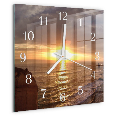 Square wall clock Sunset