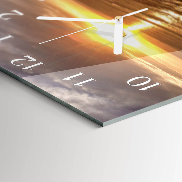 Square wall clock Sunset