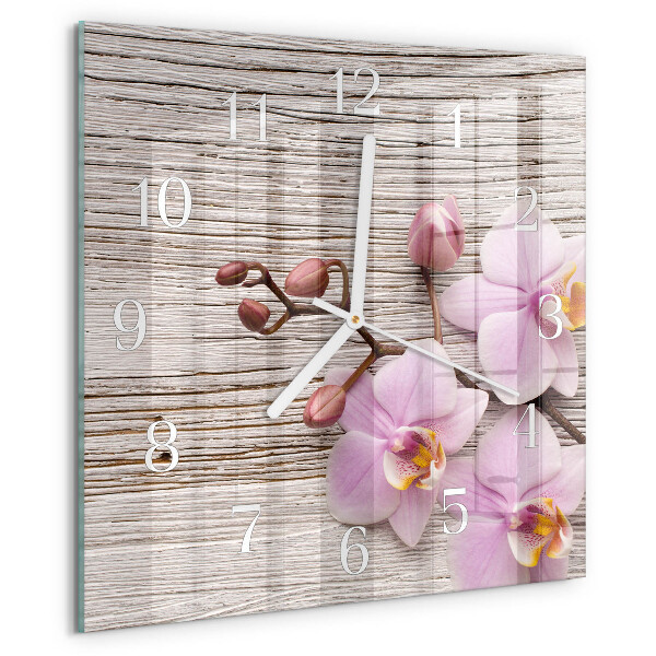 Square wall clock Orchid