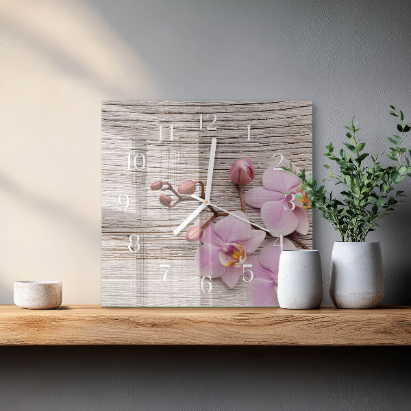 Square wall clock Orchid