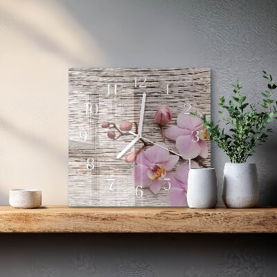 Square wall clock Orchid