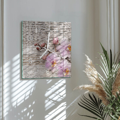 Square wall clock Orchid