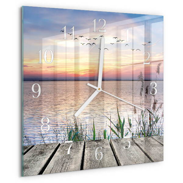 Square wall clock Lake