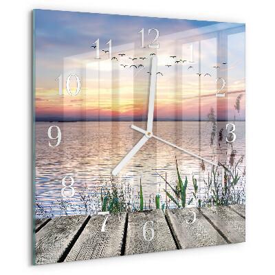 Square wall clock Lake