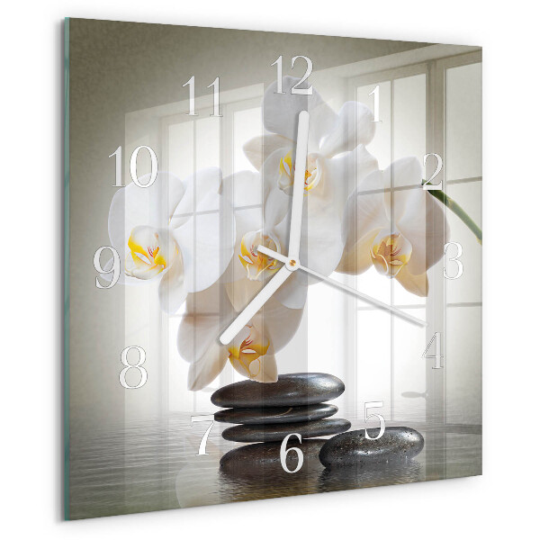 Square wall clock Orchid