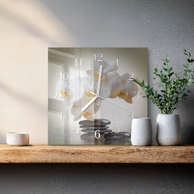 Square wall clock Orchid