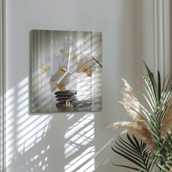 Square wall clock Orchid