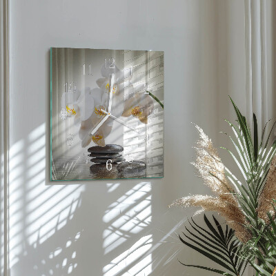 Square wall clock Orchid