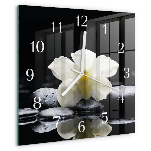 Square wall clock Orchid Stones