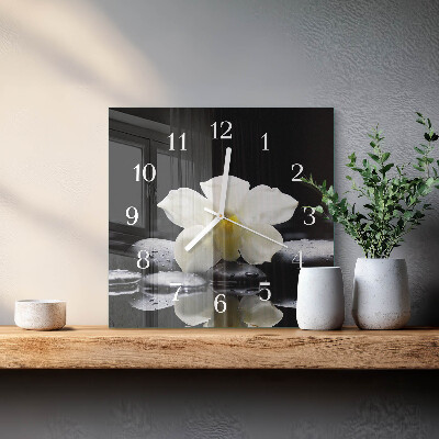 Square wall clock Orchid Stones
