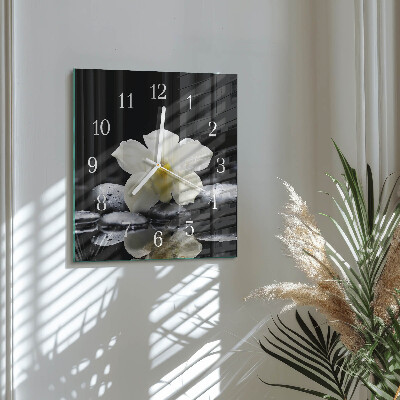 Square wall clock Orchid Stones