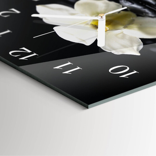 Square wall clock Orchid Stones