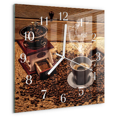 Square wall clock Coffee Beans