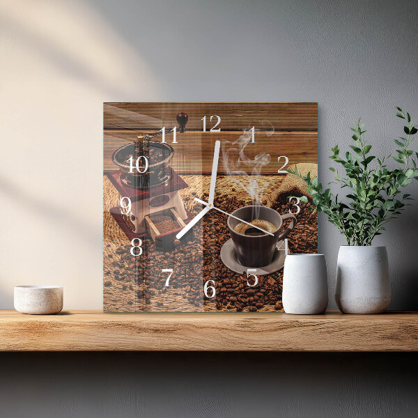 Square wall clock Coffee Beans