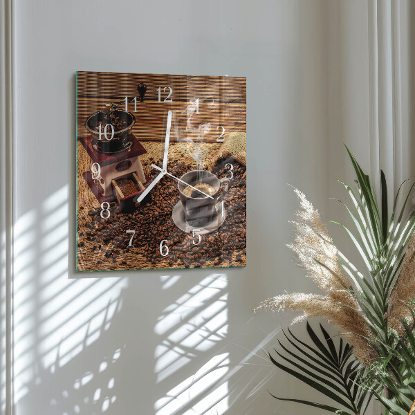Square wall clock Coffee Beans