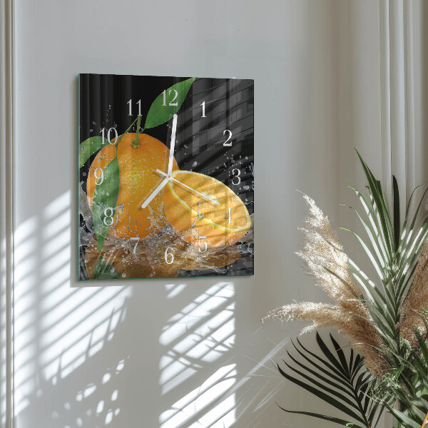 Square wall clock Oranges