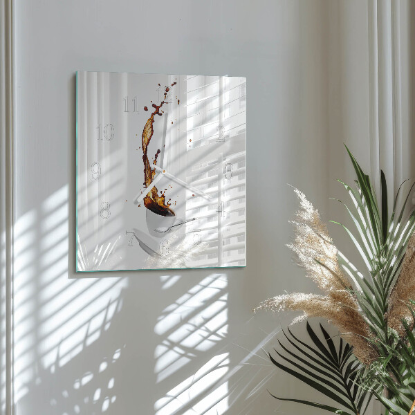 Square wall clock Coffee