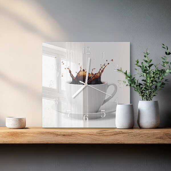 Square wall clock Coffee